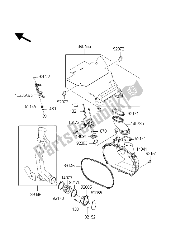 Todas las partes para Cubierta Del Convertidor Y Correa De Transmisión de Kawasaki KVF 650 Prairie 2002