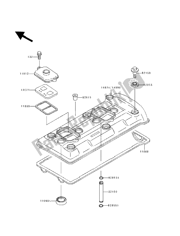 Toutes les pièces pour le Le Couvre-culasse du Kawasaki ZXR 750 1992