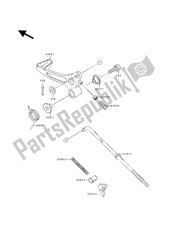 Todas as partes de Pedal De Freio do Kawasaki KX 60 1991
