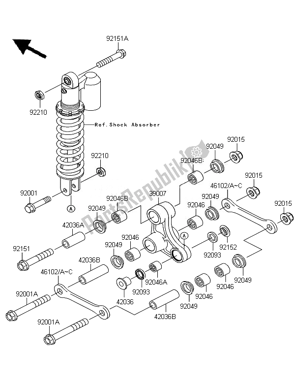 Alle onderdelen voor de Suspensie van de Kawasaki KX 65 2007