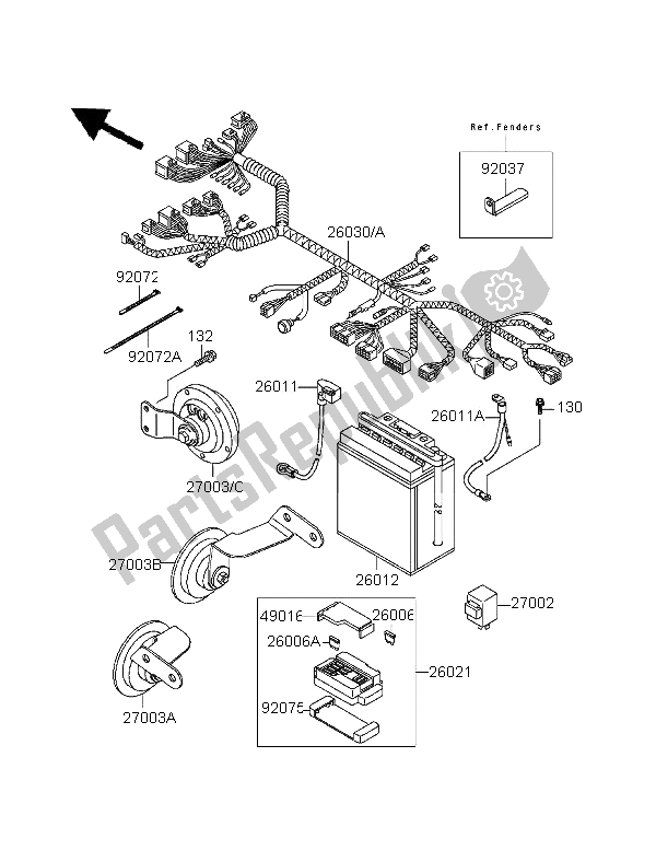 All parts for the Chassis Electrical Equipment of the Kawasaki EL 252 1996