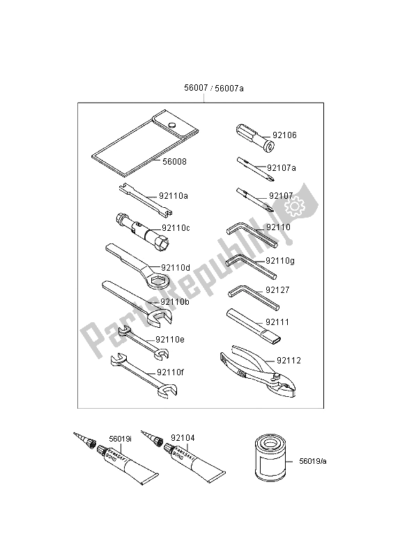 Toutes les pièces pour le Outils Propriétaires du Kawasaki KLE 500 1997