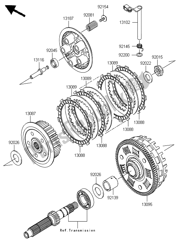 All parts for the Clutch of the Kawasaki ER 6F 650 2012