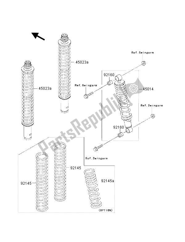 Tutte le parti per il Ammortizzatore del Kawasaki KVF 400 2001