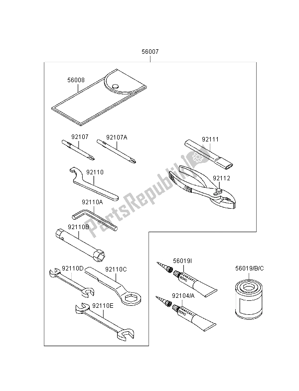 Tutte le parti per il Strumenti Proprietari del Kawasaki ER 500 1998