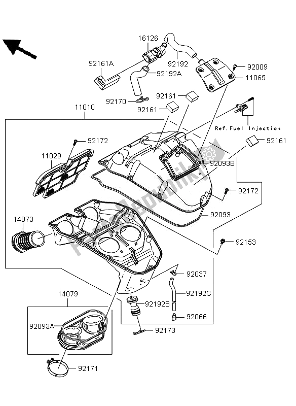 Wszystkie części do Od? Wie? Acz Powietrza Kawasaki Versys 650 2011