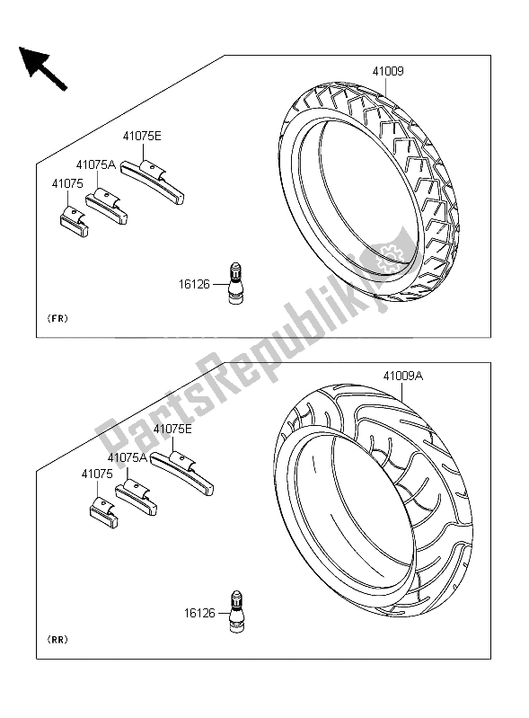 Tutte le parti per il Pneumatici del Kawasaki ZRX 1200R 2006