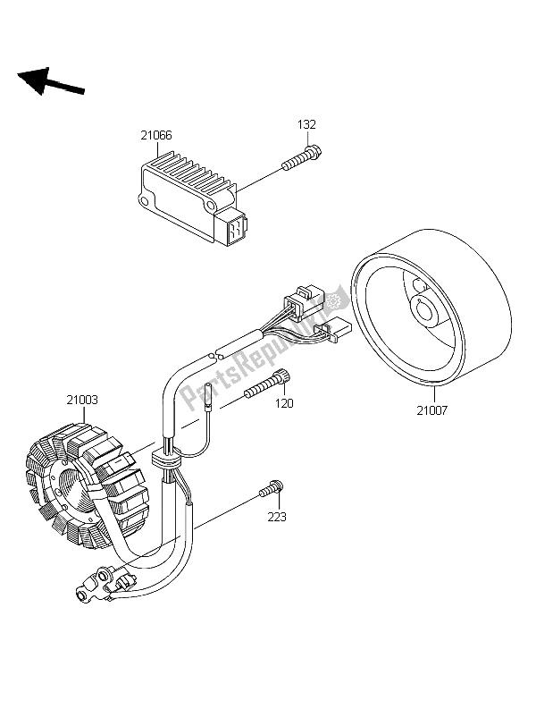 All parts for the Generator of the Kawasaki Eliminator 125 2004