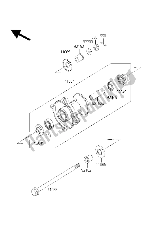 Todas las partes para Buje Delantero de Kawasaki KX 65 2003