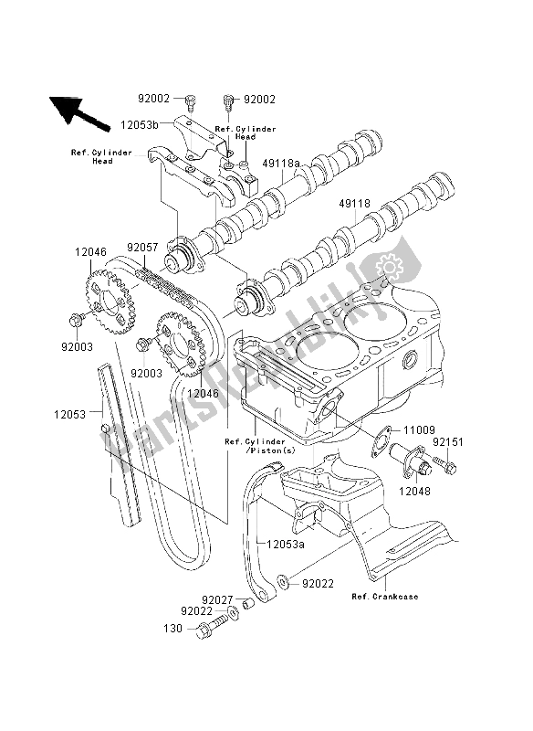 Todas las partes para árbol De Levas Y Tensor de Kawasaki ZRX 1200S 2003