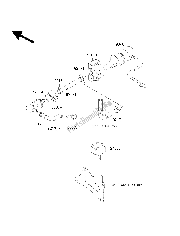 All parts for the Fuel Pump of the Kawasaki Ninja ZX 6R 600 2002