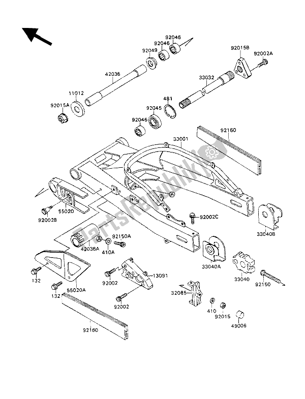 Wszystkie części do Wahacz Kawasaki ZXR 750 1989