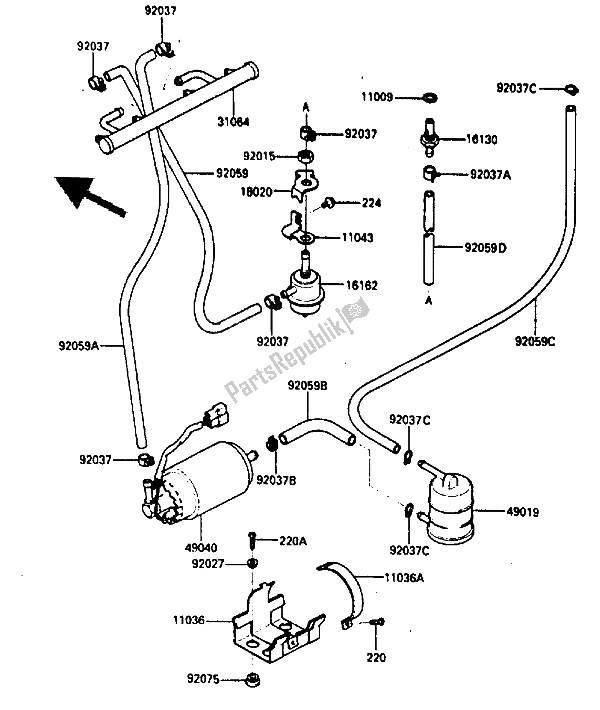 Toutes les pièces pour le Pompe à Essence du Kawasaki ZX 750 1985