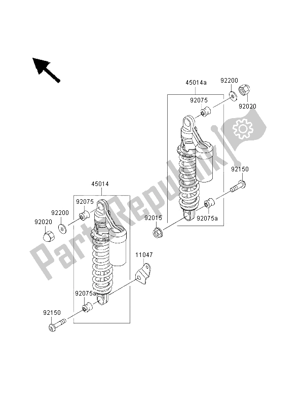 Tutte le parti per il Sospensione E Ammortizzatore del Kawasaki ZRX 1100 2000