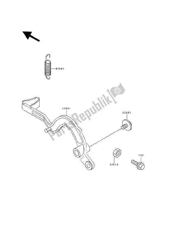 Todas las partes para Pedal De Freno de Kawasaki KDX 200 1990