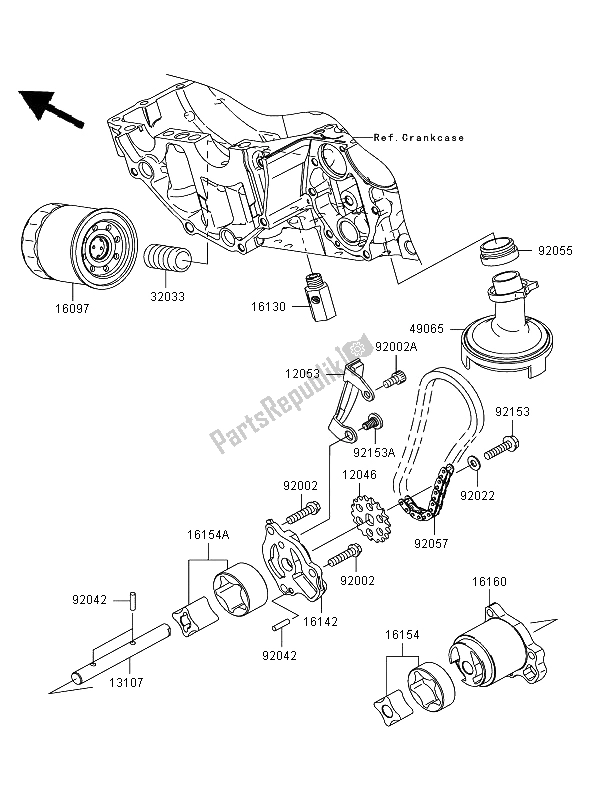 Tutte le parti per il Pompa Dell'olio del Kawasaki ER 6N ABS 650 2006