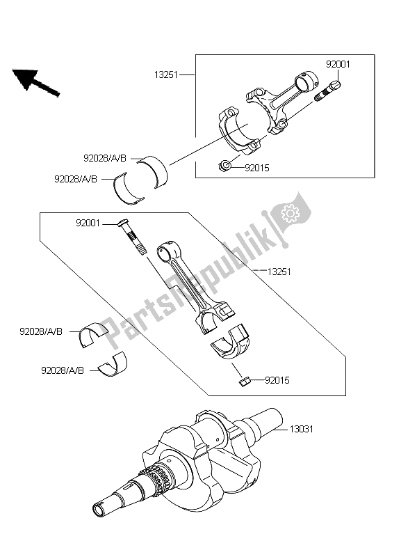 Wszystkie części do Wa? Korbowy Kawasaki KFX 700 KSV 700A6F 2006