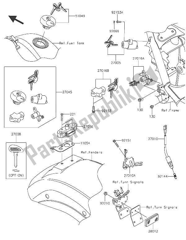 All parts for the Ignition Switch of the Kawasaki Vulcan 900 Classic 2016