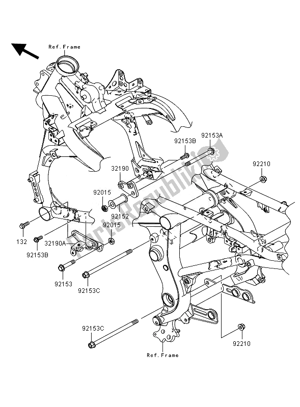 Tutte le parti per il Supporto Del Motore del Kawasaki Versys 650 2007