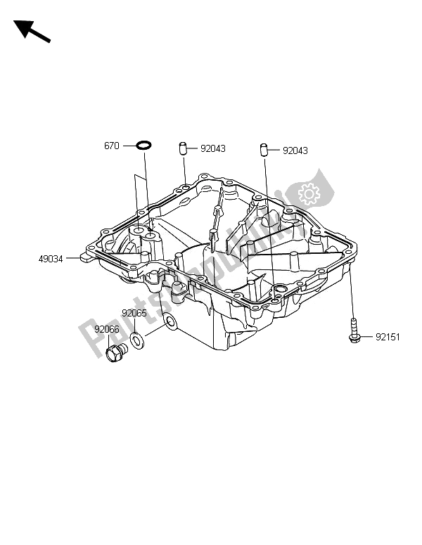 Alle onderdelen voor de Olie Pan van de Kawasaki ZX 1000 SX ABS 2014