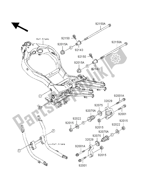All parts for the Frame Fittings of the Kawasaki ZZ R 1100 1998
