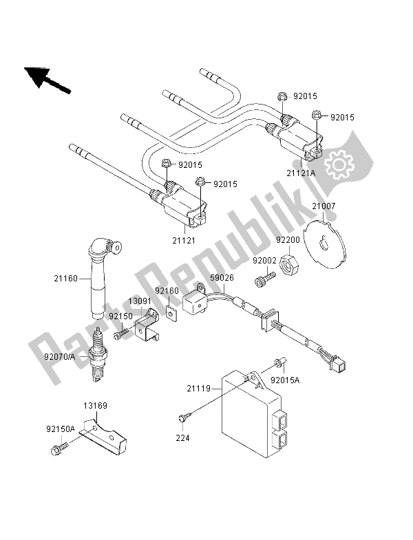 All parts for the Ignition System of the Kawasaki ZRX 1100 1997