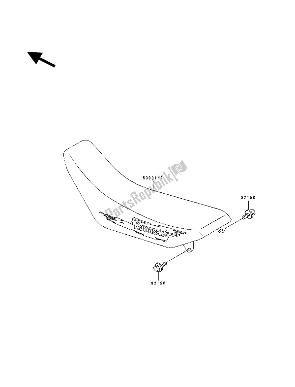 Alle onderdelen voor de Stoel van de Kawasaki KDX 250 1992