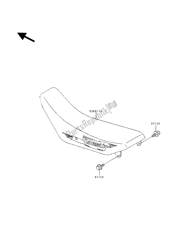 All parts for the Seat of the Kawasaki KDX 250 1992
