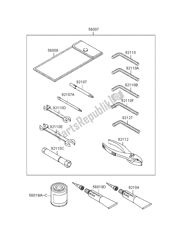 Toutes les pièces pour le Outils Propriétaires du Kawasaki Zephyr 550 1996