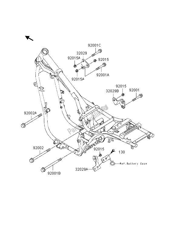 Alle onderdelen voor de Frame Hulpstukken van de Kawasaki EN 500 1995