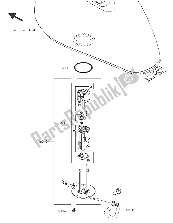 All parts for the Fuel Pump of the Kawasaki Vulcan 900 Classic 2016