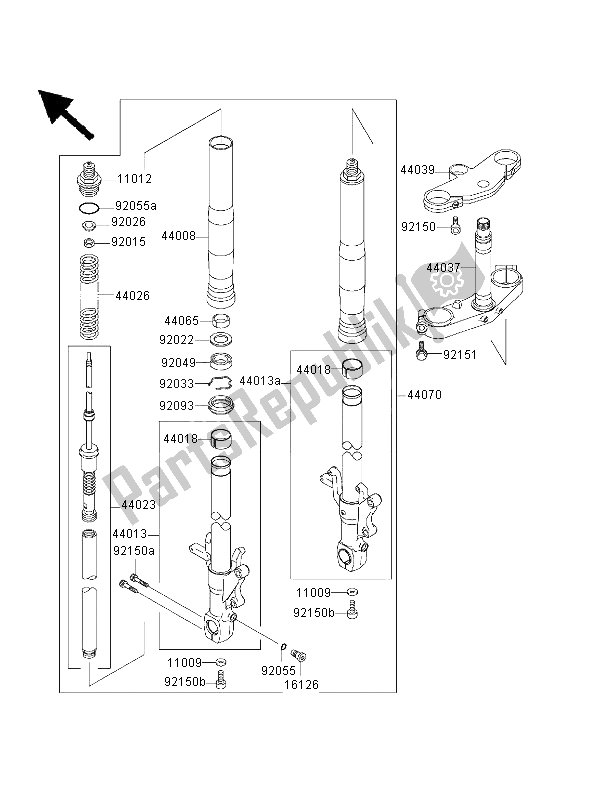 Todas las partes para Tenedor Frontal de Kawasaki Ninja ZX 7R 750 2000
