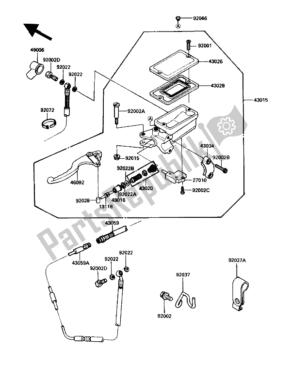 Todas las partes para Cilindro Maestro Del Embrague de Kawasaki Voyager XII 1200 1991