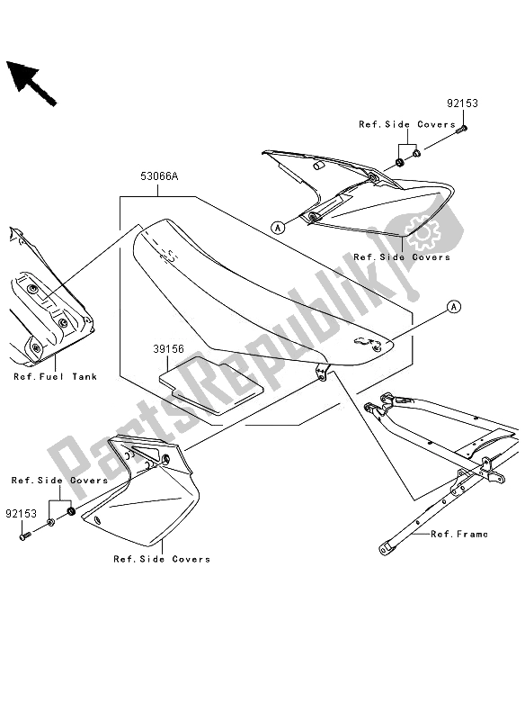 Alle onderdelen voor de Stoel van de Kawasaki KLX 450R 2010