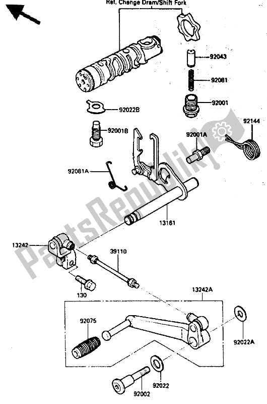 Tutte le parti per il Meccanismo Di Cambio Marcia del Kawasaki GPZ 600 1985