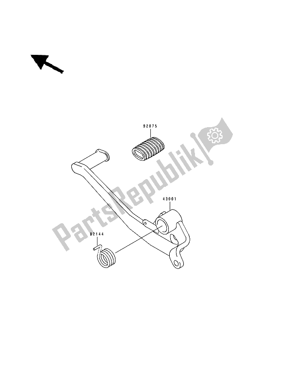 Tutte le parti per il Pedale Del Freno del Kawasaki Estrella 250 1994