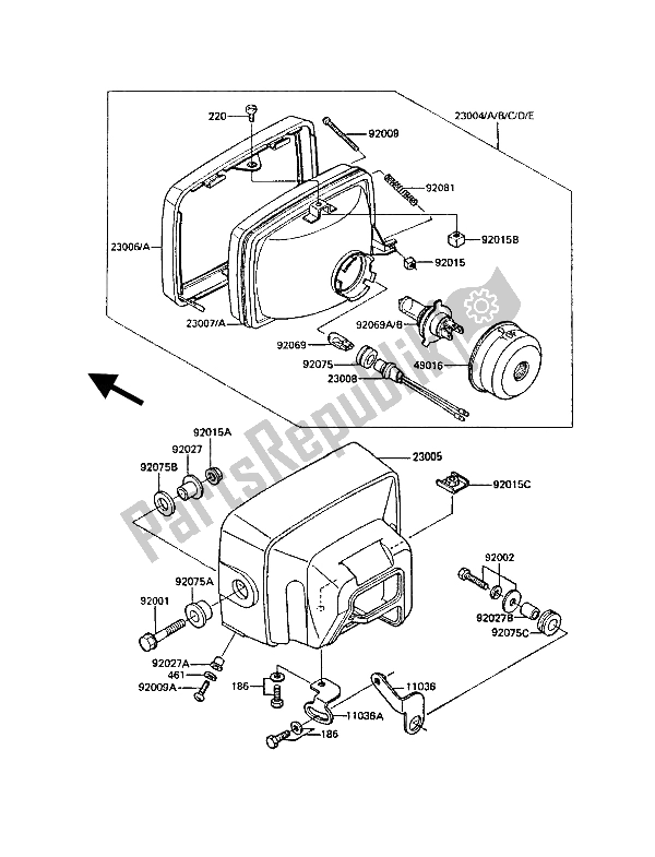 Tutte le parti per il Fari (s) del Kawasaki GT 550 1986