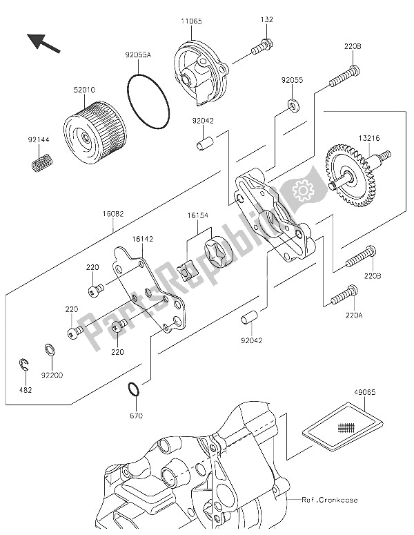 All parts for the Oil Pump of the Kawasaki Z 250 SL ABS 2016