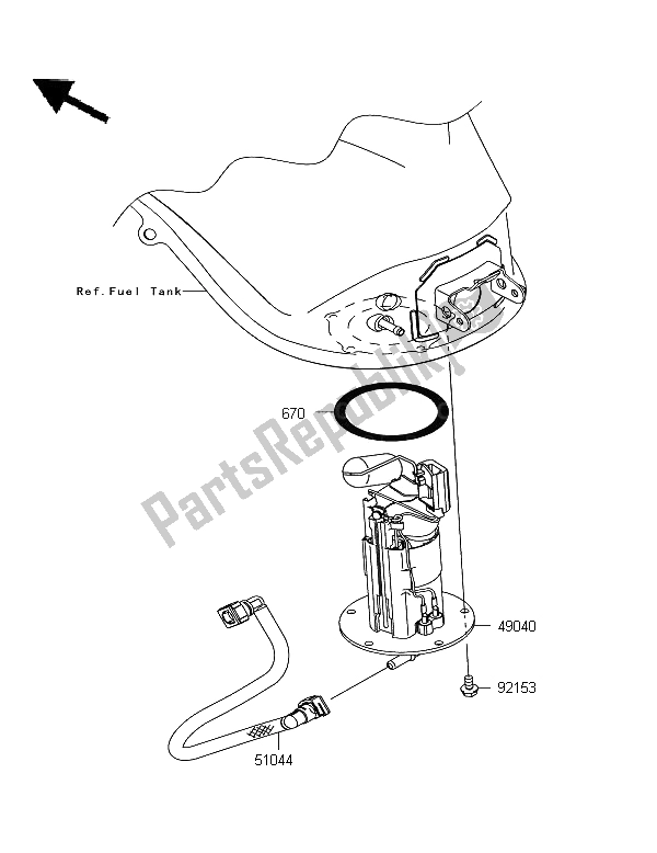 All parts for the Fuel Pump of the Kawasaki Z 1000 SX 2011