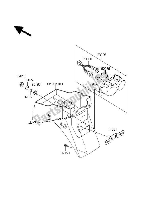 Toutes les pièces pour le Feu Arrière du Kawasaki ZR 7 750 1999