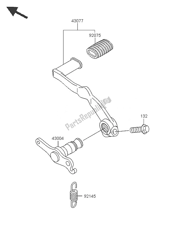 Tutte le parti per il Pedale Del Freno del Kawasaki KLE 500 2005