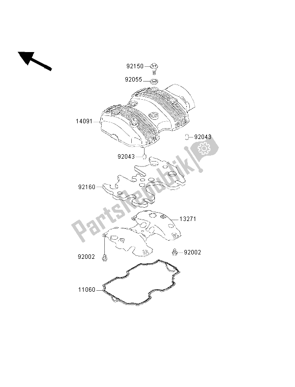 Tutte le parti per il Coperchio Della Testata del Kawasaki W 650 2002