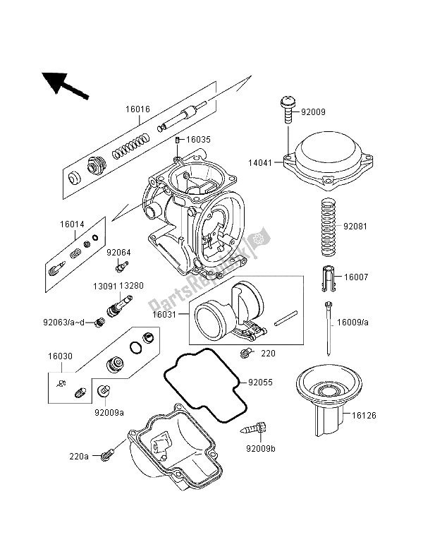 All parts for the Carburetor Parts of the Kawasaki ZXR 400 1999