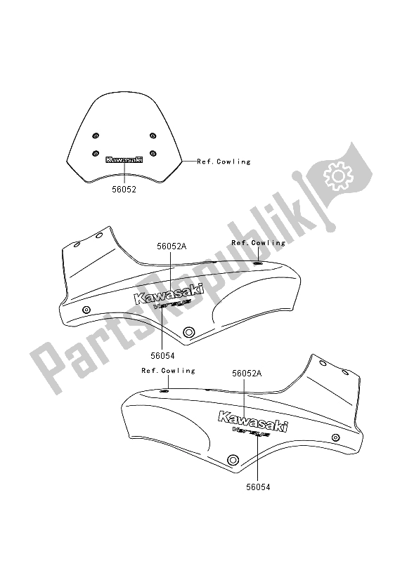 All parts for the Decals (black) of the Kawasaki Versys 650 2009