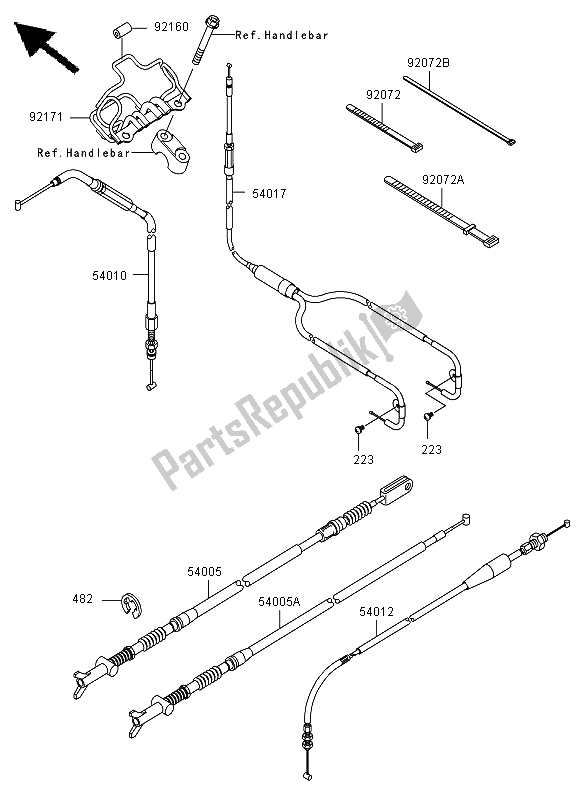 Toutes les pièces pour le Câbles du Kawasaki KVF 650 4X4 2011