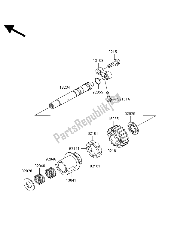 All parts for the Balancer of the Kawasaki Ninja ZX 12R 1200 2004