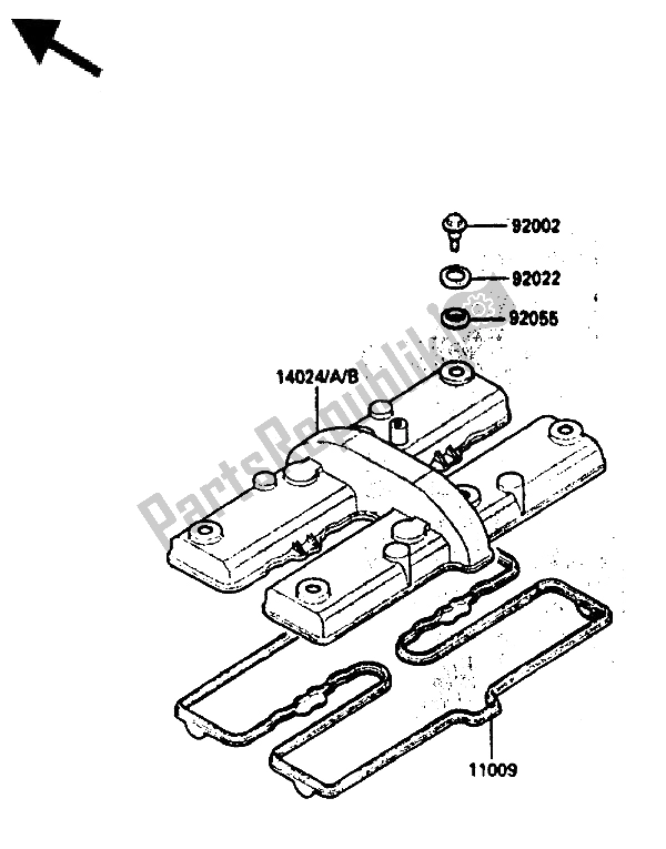 Tutte le parti per il Coperchio Della Testata del Kawasaki GPZ 600R 1986