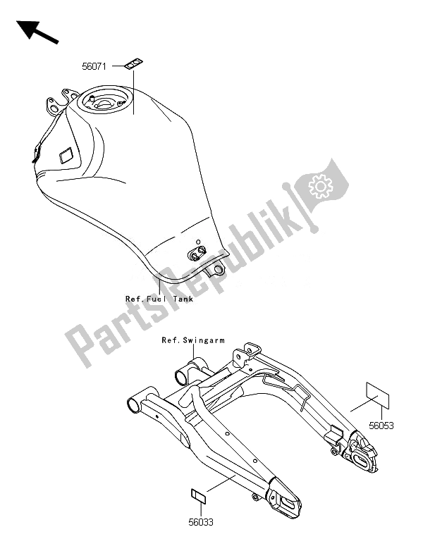 All parts for the Labels of the Kawasaki ER 6N ABS 650 2014