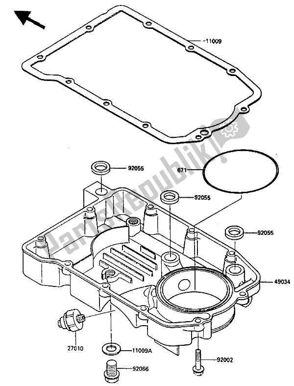 Todas las partes para Colector De Aceite de Kawasaki ZL 600 1987