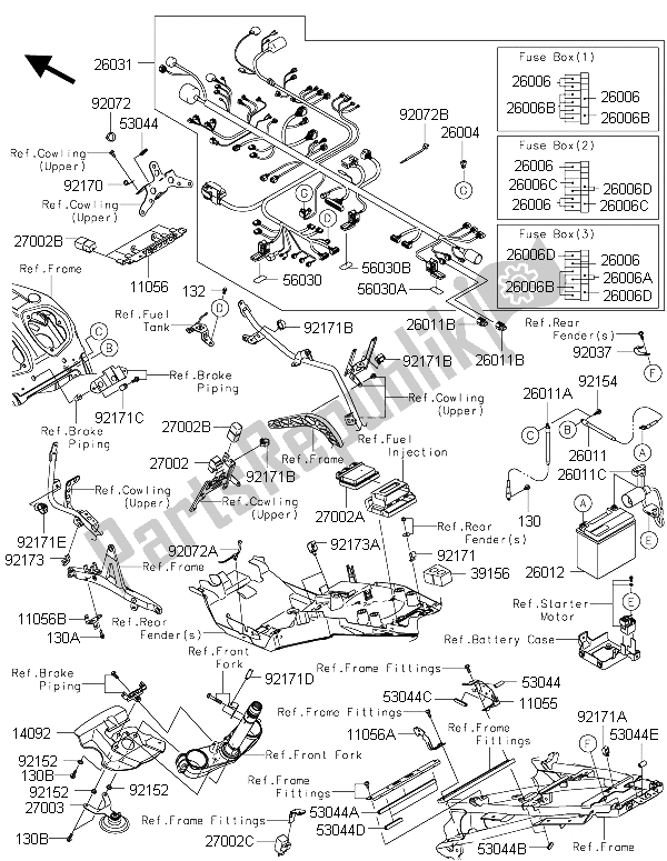 All parts for the Chassis Electrical Equipment of the Kawasaki 1400 GTR ABS 2015